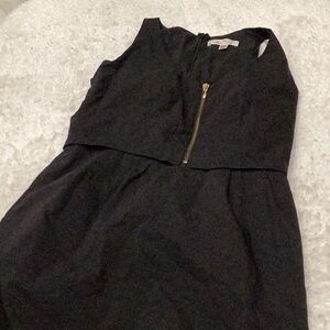Black Sleeveless Dress with Gold Zipper